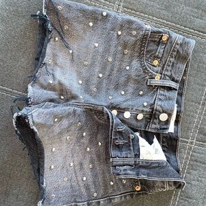 Black stud Levi shorts
